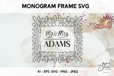 Mr & Mrs Wedding Monogram SVG SVG Paperjamlab 