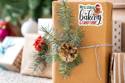Mrs claus bakery Sticker Design Sublimation Regulrcrative 