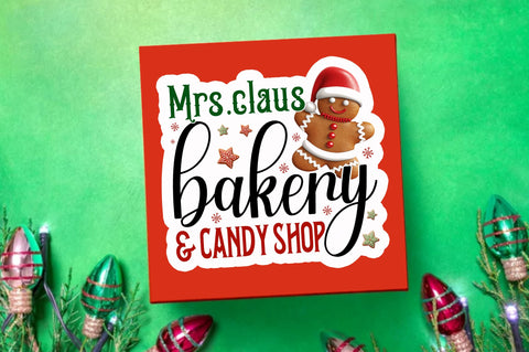 Mrs claus bakery Sticker Design Sublimation Regulrcrative 