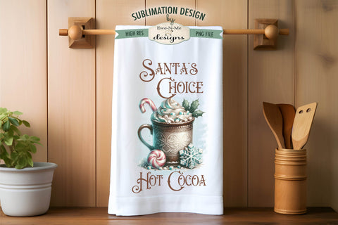 Mrs Claus Cocoa Vintage Mug Sublimation Towel Design PNG Sublimation Ewe-N-Me Designs 