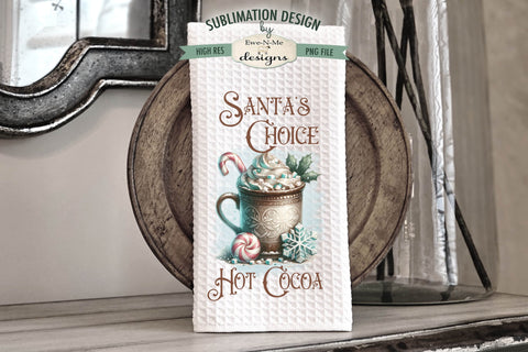 Mrs Claus Cocoa Vintage Mug Sublimation Towel Design PNG Sublimation Ewe-N-Me Designs 