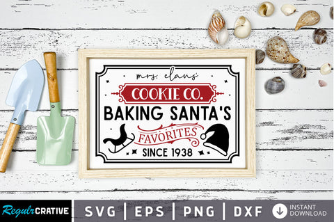 Mrs claus cookie co baking santas svg design SVG Regulrcrative 