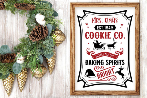 Mrs claus est 1845 cookie co homemade svg design SVG Regulrcrative 