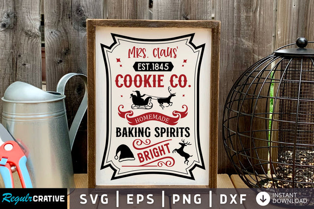Mrs claus est 1845 cookie co homemade svg design SVG Regulrcrative 