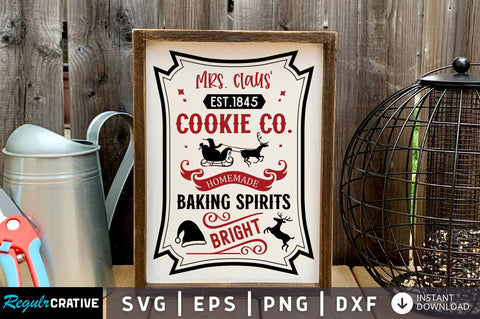 Mrs claus est 1845 cookie co homemade svg design SVG Regulrcrative 