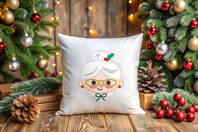 Mrs Claus Face Applique Embroidery Embroidery/Applique DESIGNS Risa Rocks It 