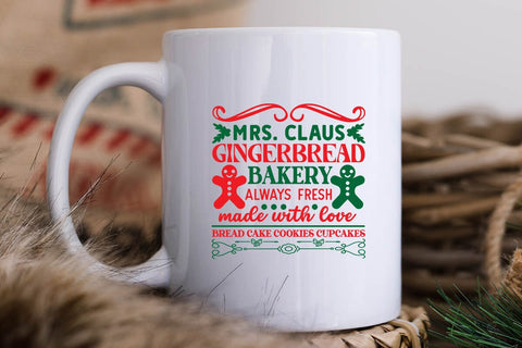 Mrs claus gingerbread bakery always fresh made SVG Angelina750 