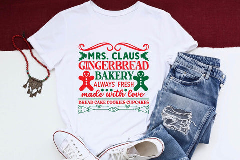 Mrs claus gingerbread bakery always fresh made SVG Angelina750 