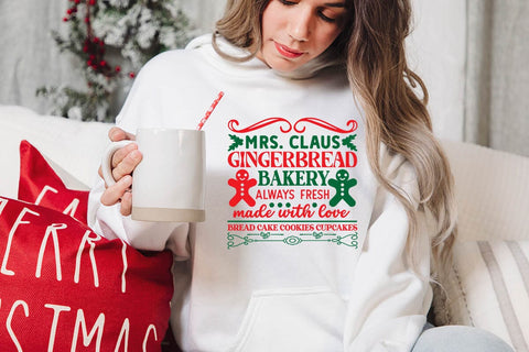 Mrs claus gingerbread bakery always fresh made SVG Angelina750 