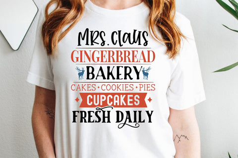 Mrs claus gingerbread bakery cakes cookies pies Svg design SVG Regulrcrative 