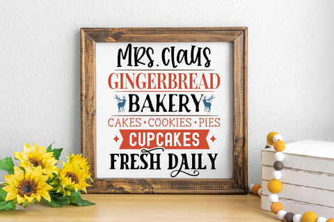 Mrs claus gingerbread bakery cakes cookies pies Svg design SVG Regulrcrative 