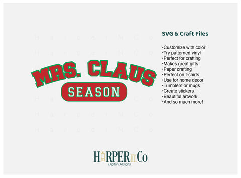 Mrs Claus Season SVG PNG Cut EPS File SVG HarperNCo 