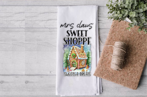 Mrs Claus' Sweet Shoppe Kitchen Towel Sublimation Sublimation Jagonath Roy 