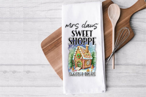 Mrs Claus' Sweet Shoppe Kitchen Towel Sublimation Sublimation Jagonath Roy 
