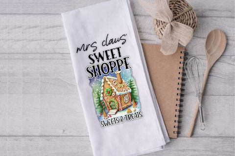 Mrs Claus' Sweet Shoppe Kitchen Towel Sublimation Sublimation Jagonath Roy 