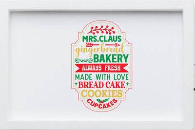 Mrs.claus gingerbread bakery always fresh made with love bread cake cookies cupcakes SVG Angelina750 