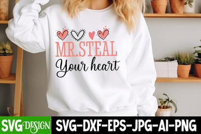 Mr.Steal Your Heart SVG Design, Valentine's Day SVG Cut File,Happy Valentine's Day SVG ,Valentine SVG SVG BlackCatsMedia 