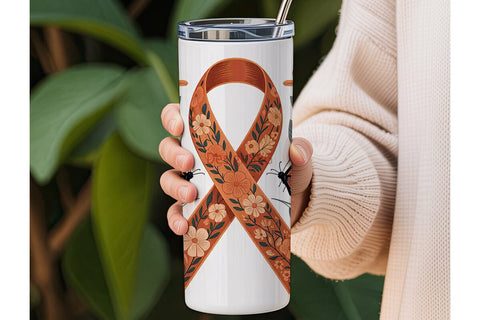 MS Awareness Floral Tumbler Wrap Sublimation DesignSVG 