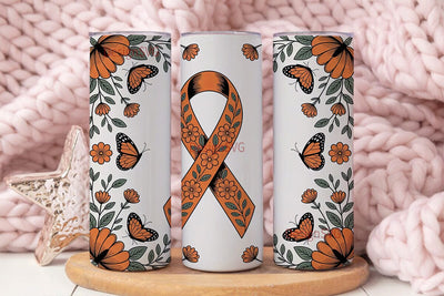 MS Awareness Floral Tumbler Wrap Sublimation DesignSVG 