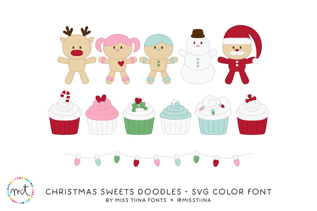 MTF Christmas Sweets Doodles - Color Font Miss Tiina 