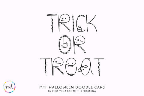 MTF Halloween Doodle Caps Font Miss Tiina 