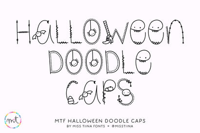 MTF Halloween Doodle Caps Font Miss Tiina 