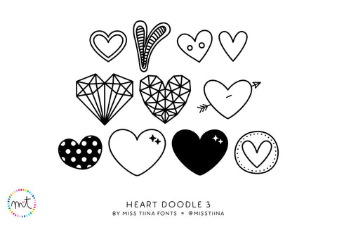 MTF Heart Doodle 3 Font Miss Tiina 