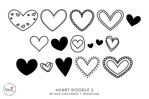 MTF Heart Doodle 3 Font Miss Tiina 