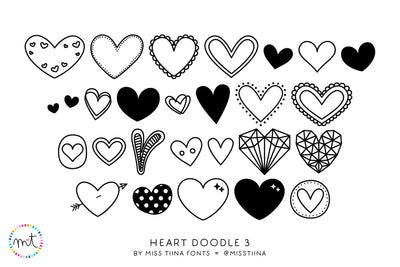 MTF Heart Doodle 3 Font Miss Tiina 