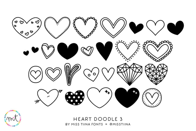 MTF Heart Doodle 3 Font Miss Tiina 