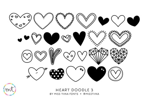 MTF Heart Doodle 3 Font Miss Tiina 
