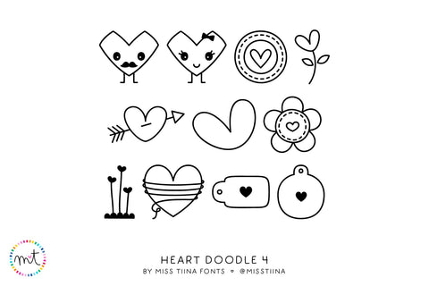 MTF Heart Doodle 4 Font Miss Tiina 