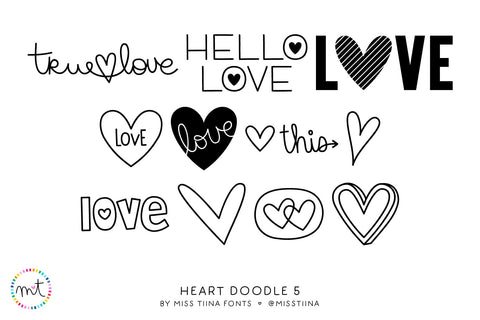 MTF Heart Doodle 5 Font Miss Tiina 