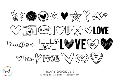 MTF Heart Doodle 5 Font Miss Tiina 