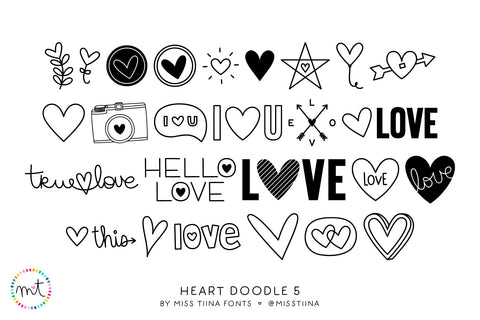 MTF Heart Doodle 5 Font Miss Tiina 