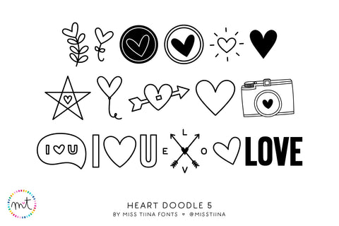 MTF Heart Doodle 5 Font Miss Tiina 