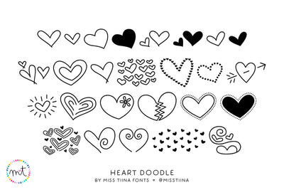 MTF Heart Doodle Font Miss Tiina 