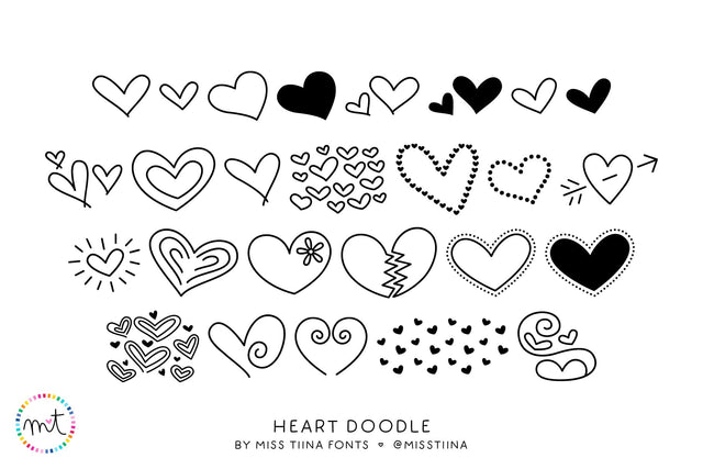 MTF Heart Doodle Font Miss Tiina 