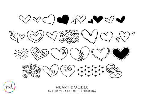 MTF Heart Doodle Font Miss Tiina 
