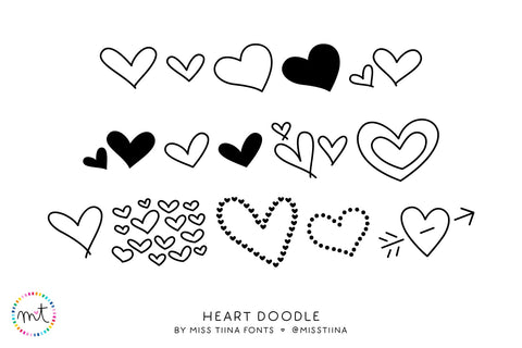 MTF Heart Doodle Font Miss Tiina 