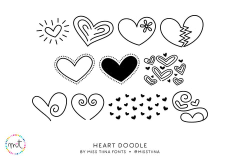 MTF Heart Doodle Font Miss Tiina 