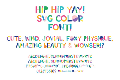 MTF Hip Hip Yay - SVG Color + Black Font Miss Tiina 