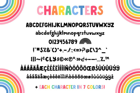 MTF Rainbow SVG Color + Black Font Miss Tiina 