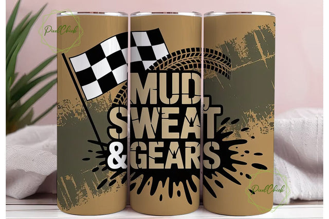 Mud Sweat Gears 20oz Tumbler Wrap Sublimation PixelChick 