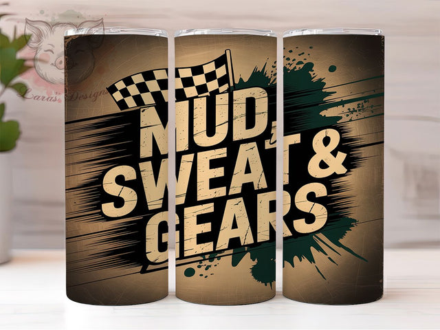 Mud Sweat & Gears Off-Road Mechanic Tumbler, Tire Tracks Tumbler Wrap, 20oz Sublimation PNG, Off Road Tumbler Design, Dirt Bike Cup Wrap, Mechanic Gift Tumbler Sublimation Lara' s Designs 
