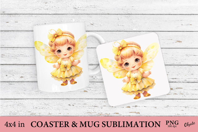 Mug and Coaster Sublimation PNG. Fairy PNG Sublimation Olga Terlyanskaya 