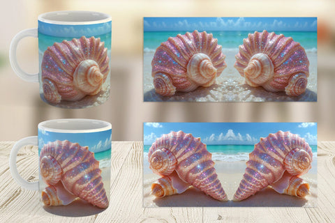 Mug Beach Shell Sublimation artnoy 