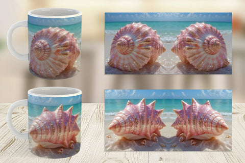Mug Beach Shell Sublimation artnoy 