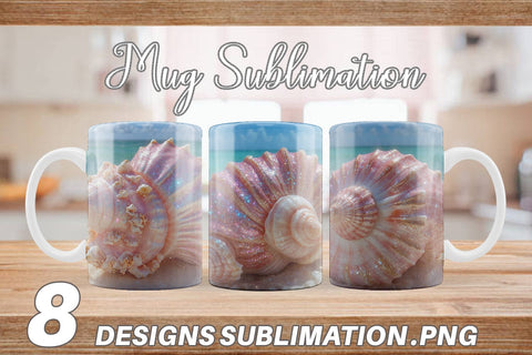 Mug Beach Shell Sublimation artnoy 