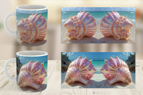 Mug Beach Shell Sublimation artnoy 